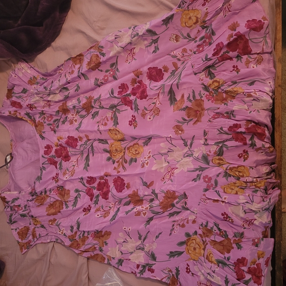 Floral Pink Ruffle Dress - Picture 3 of 5